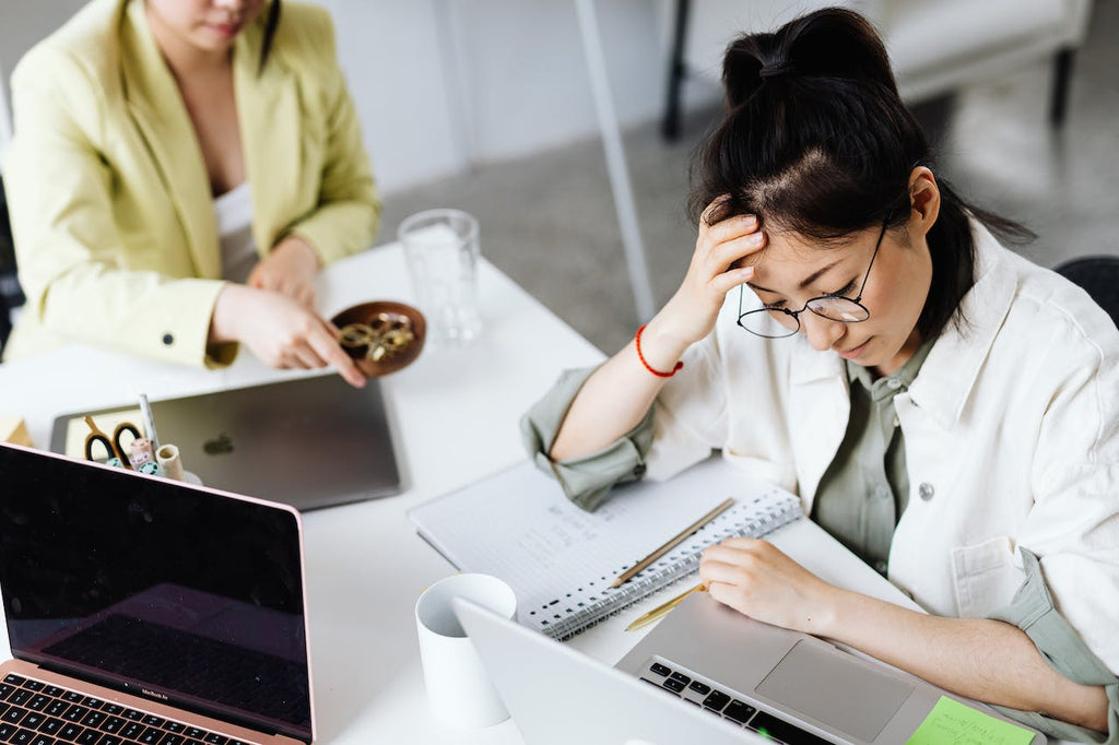 Stressed employees at work