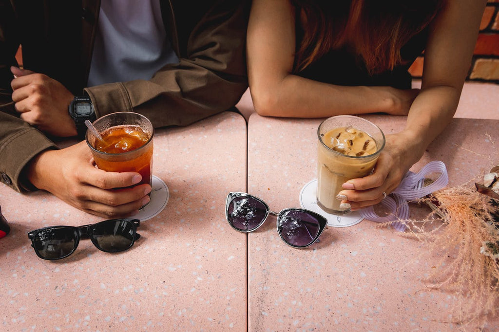 Taking a break, drinking coffee