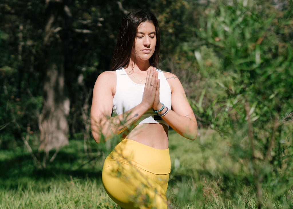 A woman meditating